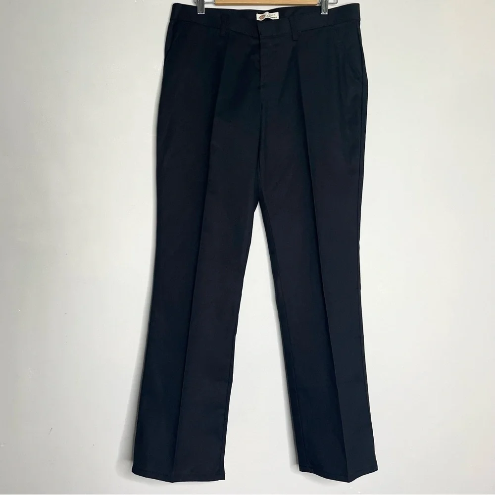 DICKIES Women’s Premium Relaxed Fit Straight Leg Flat Front Pants - Picture 6 of 11